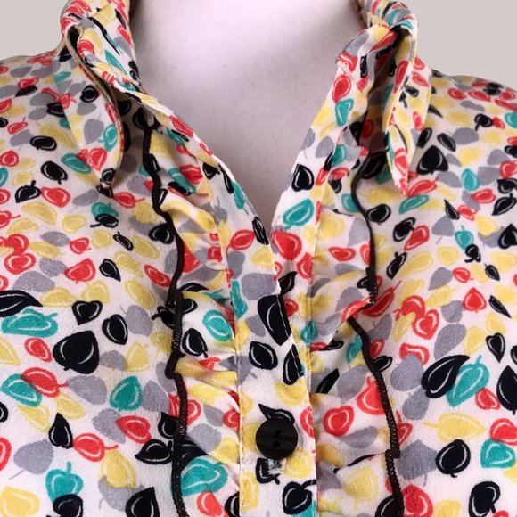 Multicolor Button Up Blouse - Picture 3 of 6